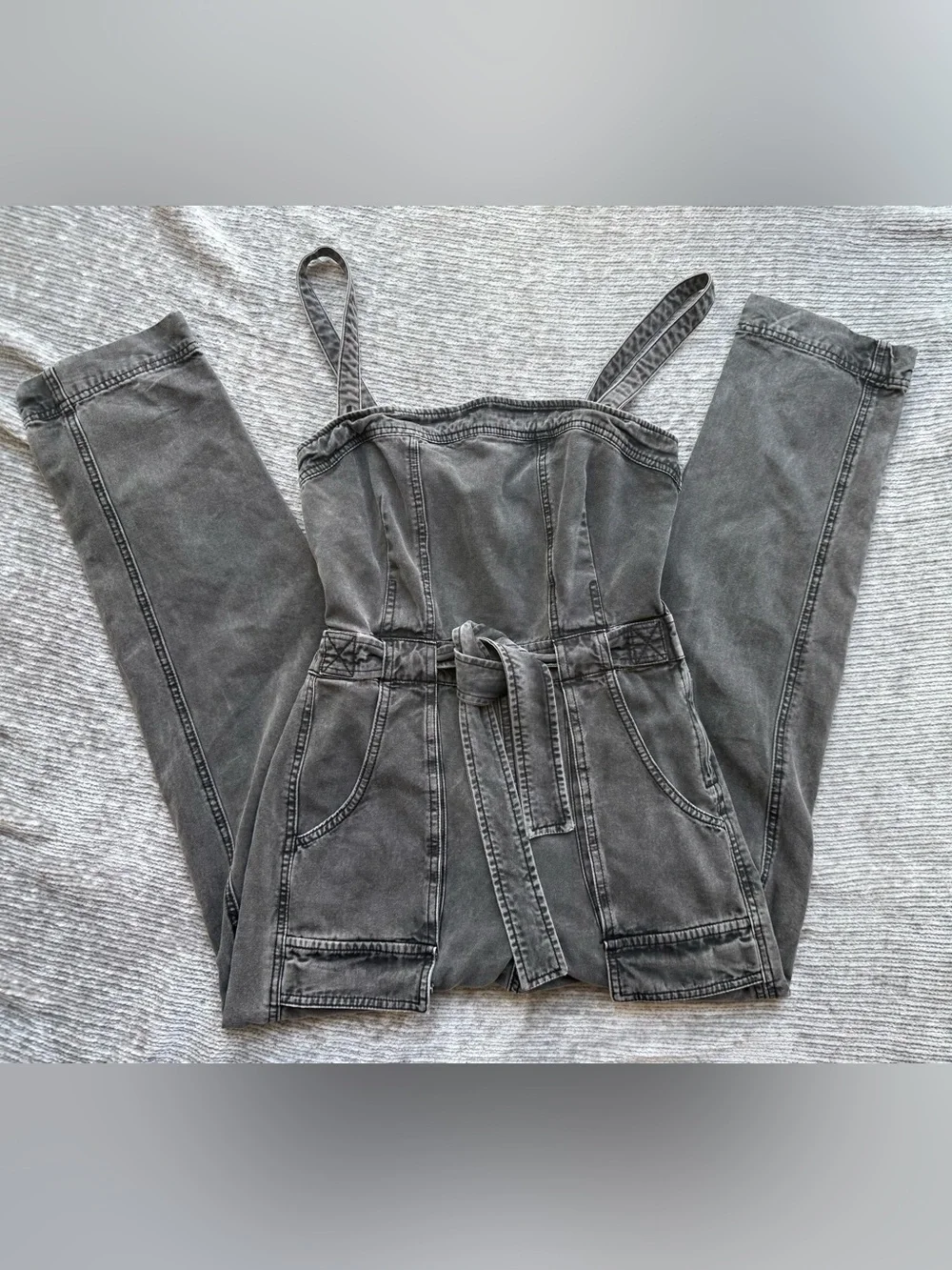 Free People Women’s Go West Utility Jumpsuit Washed Black Size S